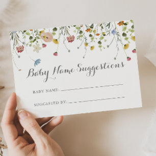 Farbenfrohe Dainty Wild Baby Name Suggestions Card