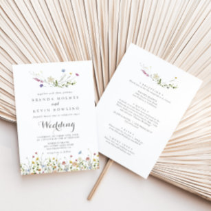 Farbenfrohe Dainty Wild Blume Front & Back Wedding Einladung