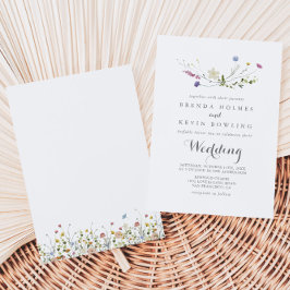 Farbenfrohe Dainty Wild Blume Hochzeit Einladung