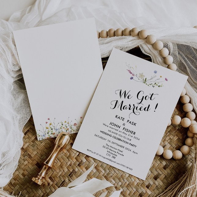 Farbenfrohe Dainty Wild Blume Hochzeit Einladung (Von Creator hochgeladen)