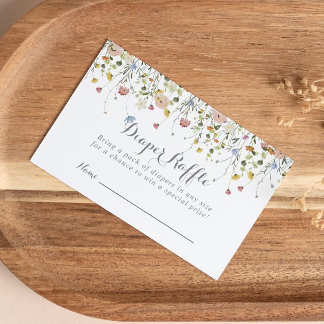 Farbenfrohe Dainty Wild Blume Windelruder Ticket Begleitkarte (Von Creator hochgeladen)