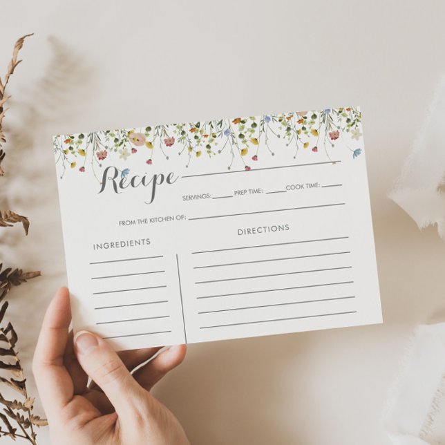 Farbenfrohe Dainty Wild Brautparty Rezept Karte (Von Creator hochgeladen)