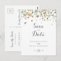 Farbenfrohe Dainty Wilde Blume Save the Date