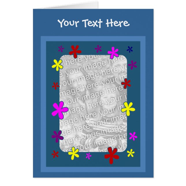 Farbenfrohe Daisy Blume Fotokarte (Vorne)