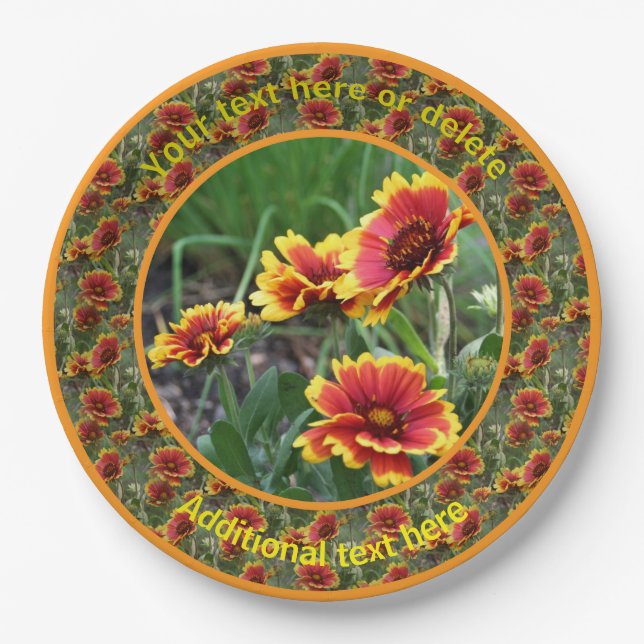 Farbenfrohe Daisy Blume Natur Personalisiertes Par Pappteller (Vorderseite)