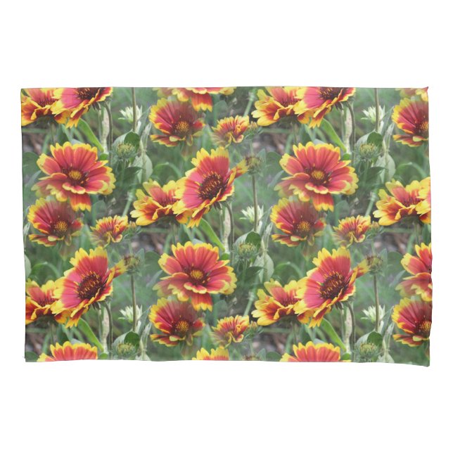 Farbenfrohe Daisy Blume Naturmuster  Kissenbezug (Vorderseite)