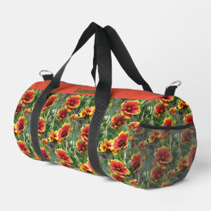Farbenfrohe Daisy Blume Naturmuster Personalisiert Duffle Bag