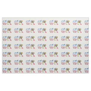 Farbenfrohe dala Horses Fabric Stoff