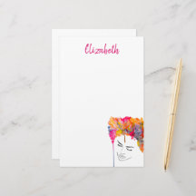 Farbenfrohe Dame funkelnde Haarfarbe