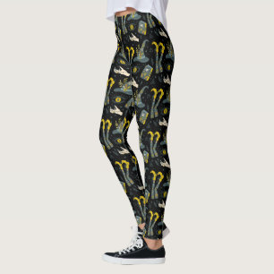 Farbenfrohe Darstellung der Halloween-Symbole Leggings