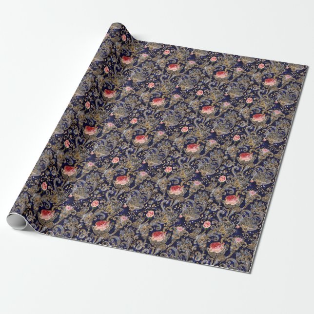 Farbenfrohe dekorative Blume Batik Geschenkpapier (Ungerollt)
