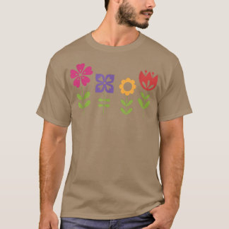 Farbenfrohe dekorative Blume des Blumendesigns T-Shirt