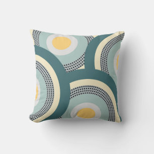 Farbenfrohe Designkreise und Polka Punkte Dekorati Kissen