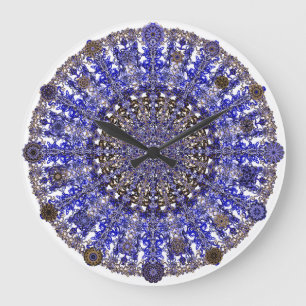 farbenfrohe Designmandala in Marokko Große Wanduhr