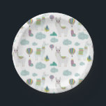 Farbenfrohe Dessert Llama Muster Teller<br><div class="desc">Helle und farbenfrohe Teller mit Illustrationen von niedlichem Lama,  Heißluftballons und Sukkulenten. Ideal für Geburtstagsfeiern und ähnliche Veranstaltungen.</div>