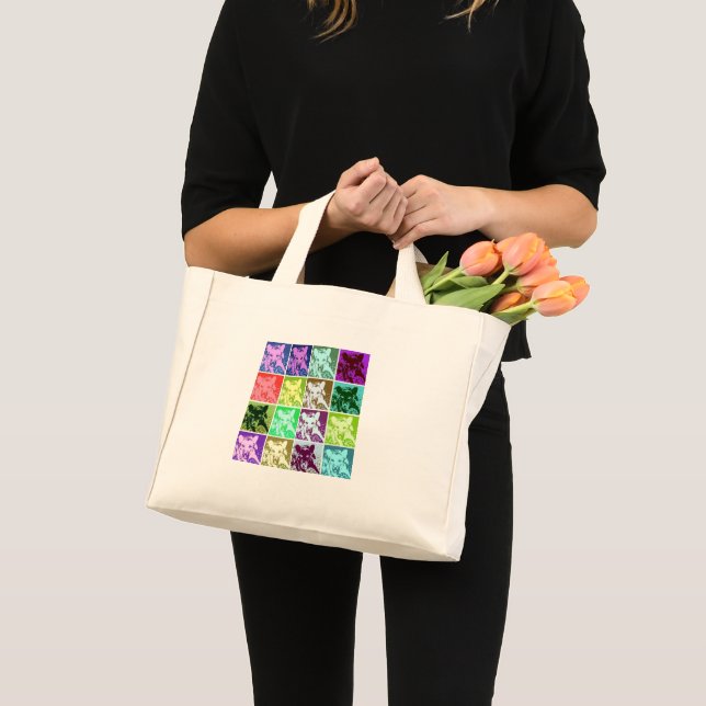 Farbenfrohe deutsche Schäferhündin Pop Art Mini Stoffbeutel (Vorderseite (Produkt))