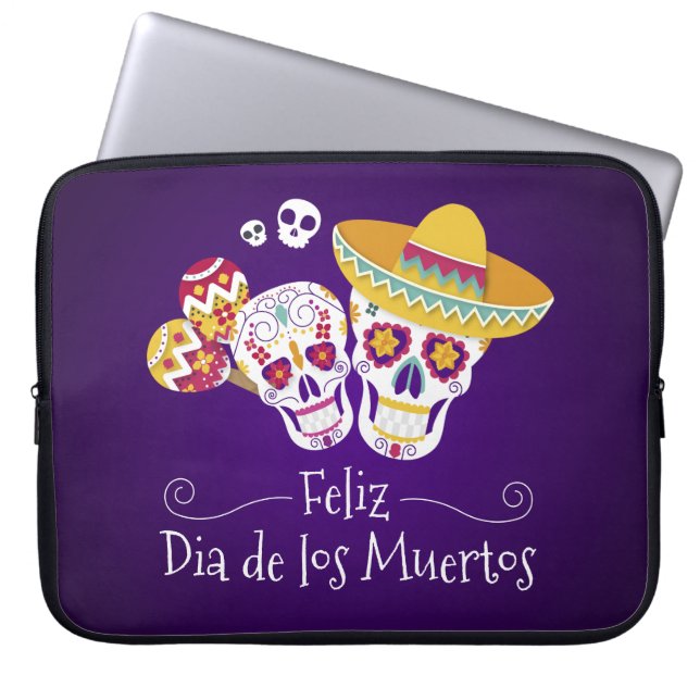 Farbenfrohe Dia de los Muertos | Laptop Sleeve (Vorderseite)