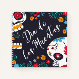 Farbenfrohe Dia de los Muertos | Notizbuch