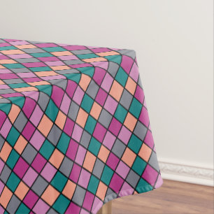 Farbenfrohe Diagonal-Tile-Muster Tischdecke