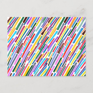 Farbenfrohe diagonale Lasche Streifen Muster Postkarte