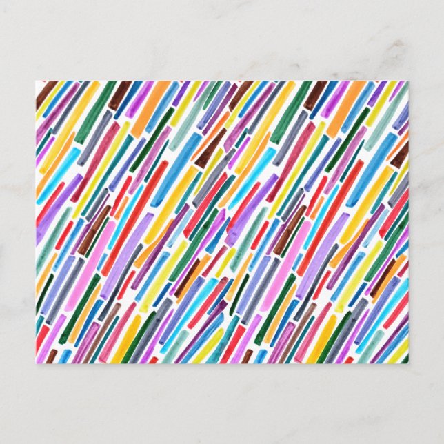 Farbenfrohe diagonale Lasche Streifen Muster Postkarte (Vorderseite)