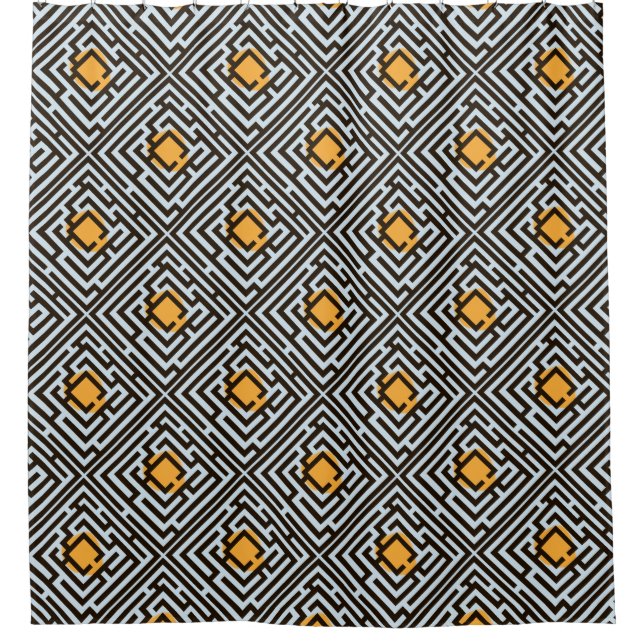 Farbenfrohe diagonale Maze-Muster auf benutzerdefi Duschvorhang (Vorderseite)