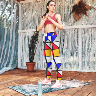 Farbenfrohe diagonale Quadrate Capri Leggings