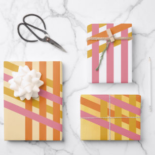 Farbenfrohe diagonale Streifen Geschenk allgemein Geschenkpapier Set