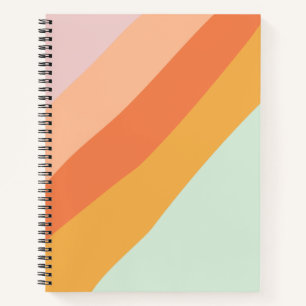 Farbenfrohe diagonale Streifen Retro Süßigkeiten P Notizbuch