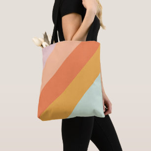 Farbenfrohe diagonale Streifen Retro Süßigkeiten P Tasche