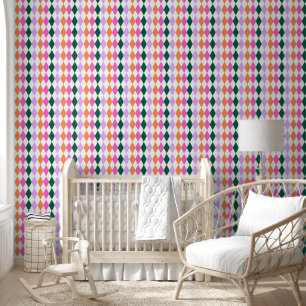 Farbenfrohe Diamant Muster Retro BOHO Chic Abstrak Tapete