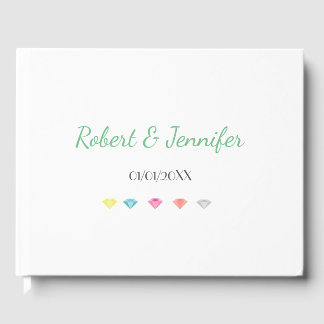 Farbenfrohe Diamanten Konfetti-Hochzeit Gästebuch