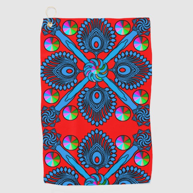 Farbenfrohe Digital Design Golf Handtuch - Perfekt (Vorderseite)