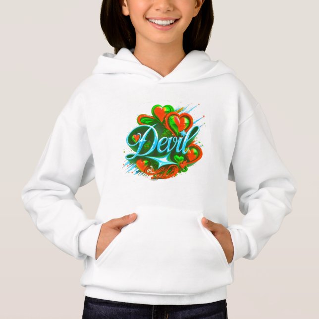 Farbenfrohe digitale Designermädchen - P Hoodie (Vorderseite)