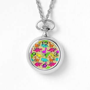 Farbenfrohe Dinosaurier Armbanduhr