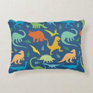 Farbenfrohe Dinosaurier Muster Zierkissen
