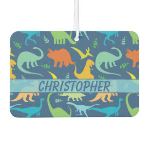 Farbenfrohe Dinosaurier-Muster zum Personalisieren Autolufterfrischer