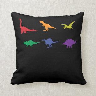 Farbenfrohe Dinosaurier T-rex Spinosaurus Stegosar Kissen