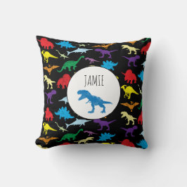 Farbenfrohe Dinosaurier Wasserfarbe Kindermuster Kissen