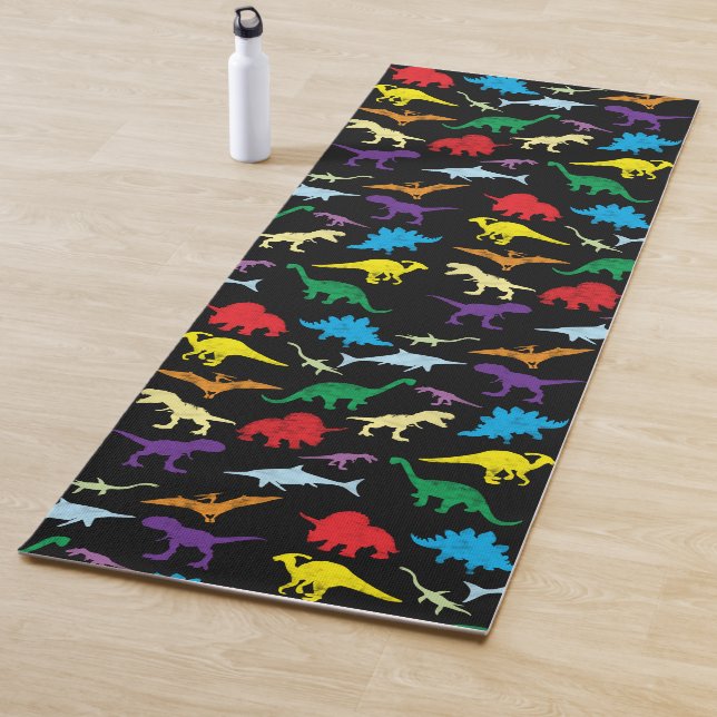 Farbenfrohe Dinosaurier Wasserfarbe Kindermuster Yogamatte (Beispiel)