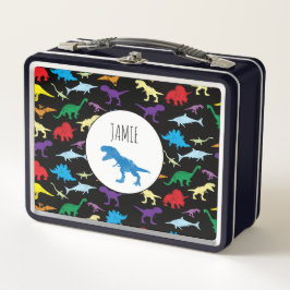 Farbenfrohe Dinosaurier Wasserfarbe Kinderschule Metall Brotdose