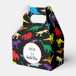 Farbenfrohe Dinosaurier Wild One Kindergeburtstag  Geschenkschachtel