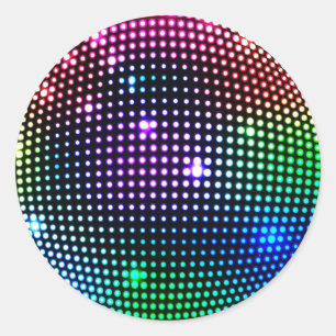 Farbenfrohe Disco Ball Round Sticker