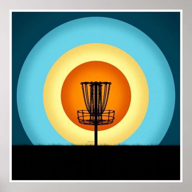 Farbenfrohe Disk Golf Basket Poster (Vorne)