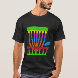 Farbenfrohe Disk Golf Player Sports Grafik T-Shirt