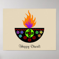 Farbenfrohe Diwali Lamp Diya