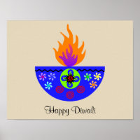 Farbenfrohe Diwali Lamp Diya