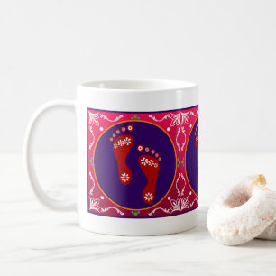 Farbenfrohe Diwali Rangoli mit Footprint Kaffeetasse