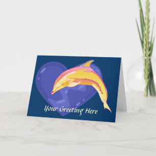 Farbenfrohe Dolphin Grußkarte Karte