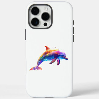 Farbenfrohe Dolphin Kunst - Lebhafter Neonsee iPhone 16 Pro Max Hülle